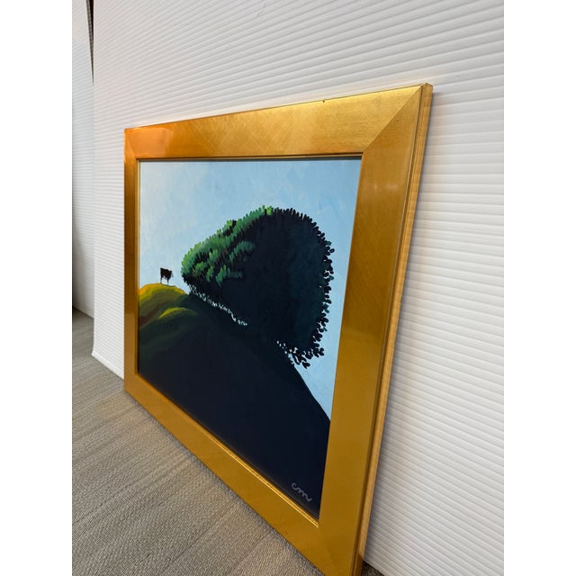 Clem McCarty Marin Cow vs. Tree Painting, Signed For Sale - Image 4 of 12