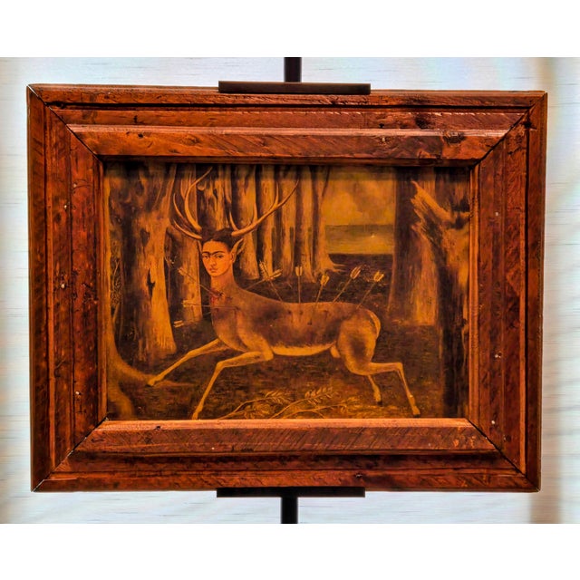 Celebrate iconic Mexican surrealism with this vintage Turista Mexican folk art interpretation of Frida Kahlo’s 1946...