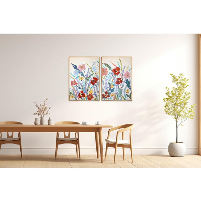 In Poppies and Wildflower, Romina Milano presents a vibrant diptych where expressive florals evoke the intimacy of...