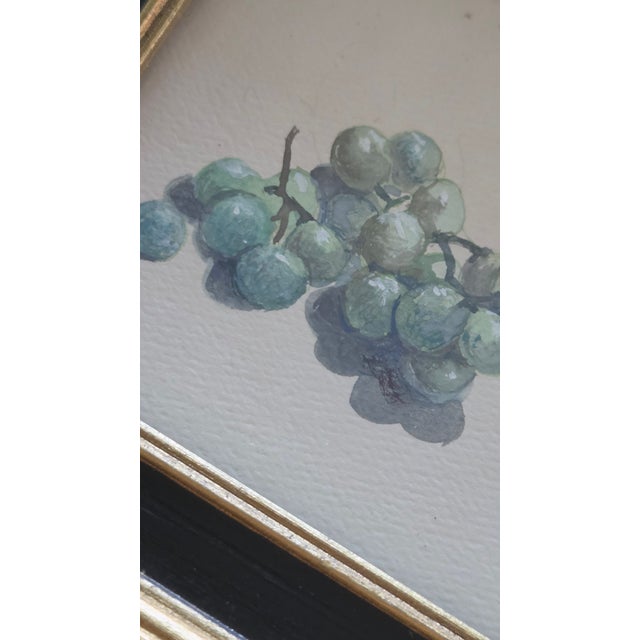 Vintage Fruit Still-Life Art in Black and Gold Wood Frames — A Pair For Sale - Image 4 of 18
