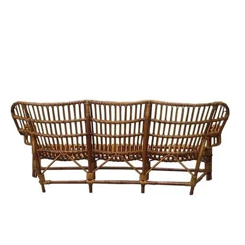 Italian Three-Seater Rattan Sofa, 1960s For Sale - Image 3 of 7