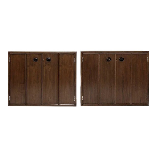 1950s Floating Cabinets by Edward Wormley for Dunbar - Set of 2 For Sale
