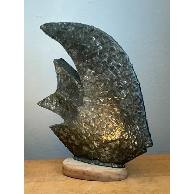 Vintage Plaster Textured Abstract Fish Sculpture For Sale - Image 11 of 12