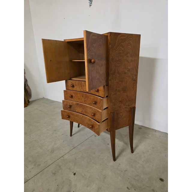 Art Deco Curved Burl Cabinet, 1930s For Sale - Image 10 of 18