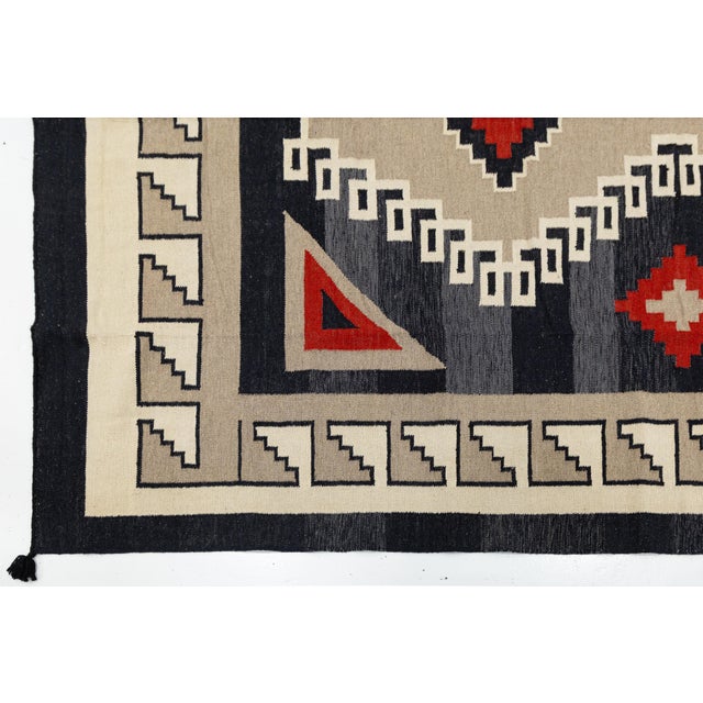 Textile Modern Navajo Style Hand-Knotted Wool Area Rug - Southwest Geometric Accent For Sale - Image 7 of 12