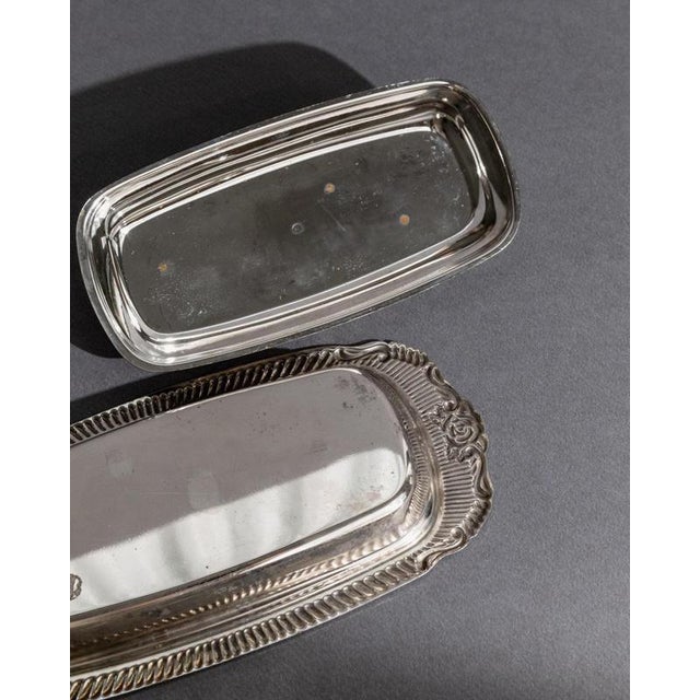 Vintage Engraved Ornamental Silver-Plated Butter Dish, 1970s For Sale - Image 10 of 11