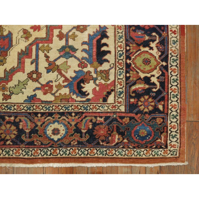 Antique Zabihi Collection Square Heriz Rug - 5'4" x 5'11" For Sale - Image 4 of 10