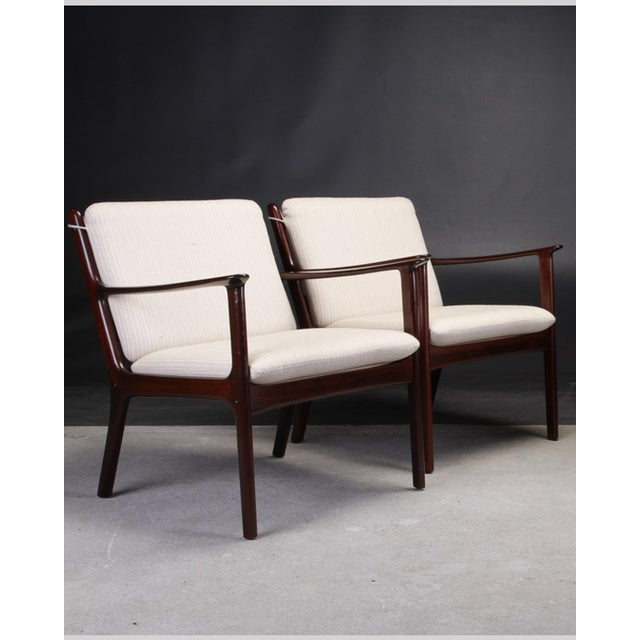 Wood Set of Fully Restored PJ112 Lounge Chairs by Ole Wanscher for Poul Jeppesens, 1960s For Sale - Image 7 of 7
