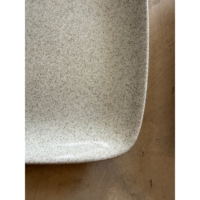 Glidden Pottery Vintage Glidden Pottery Speckled Square 8.25” Plates – Mid-Century California Stoneware, Set of 2 For Sale - Image 4 of 10