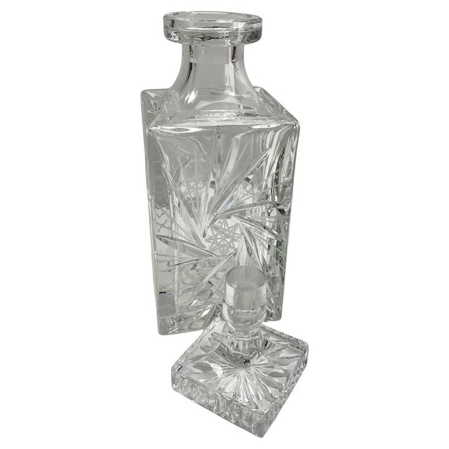 Vintage Belgian Cut-Crystal Decanter for Val Saint Lambert , 1950 For Sale - Image 10 of 13