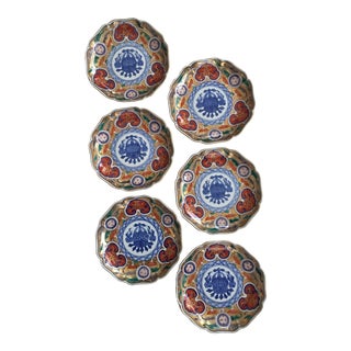 Daishoji Imari, Kutani, Hand Painted Dessert Plates - Set of 6 For Sale