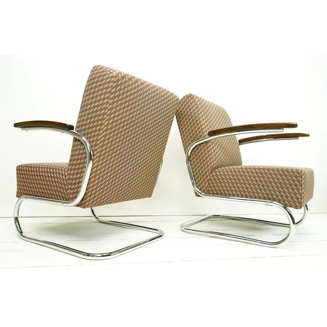 Set of Bauhaus Cantilever Lounge Chairs in the style of Mücke Melder, 1930s For Sale - Image 4 of 6