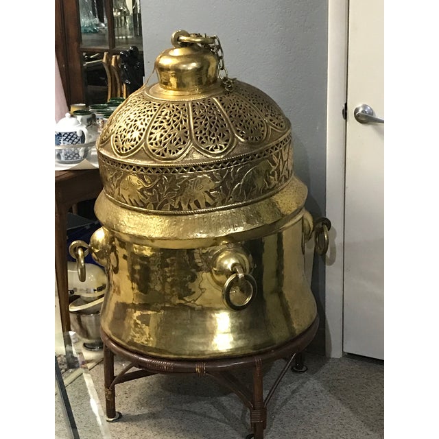 1960s Morrocan Brass Chandelier and Planter - 2 Piece Set 52'' For Sale - Image 11 of 13