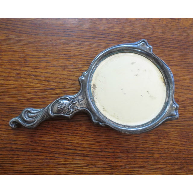 1904 Art Nouveau Era Cupid, Cherub Silverplate Hand Mirror by Derby Silver Co. Chairish