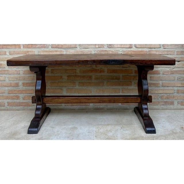 Spanish Colonial Narrow Walnut Console Table, 1920s For Sale - Image 10 of 10
