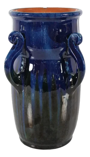 Tall Art Nouveau Sculptural Vase with Blue and Green Glaze by Herman A. Kähler, Denmark, 1910s