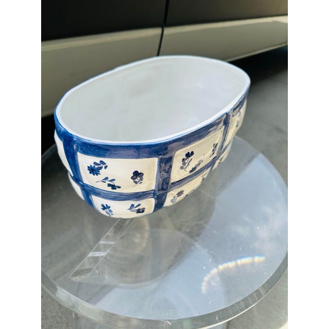 Large Ceramic Hand Painted Cache Pot For Sale In Charleston - Image 6 of 6