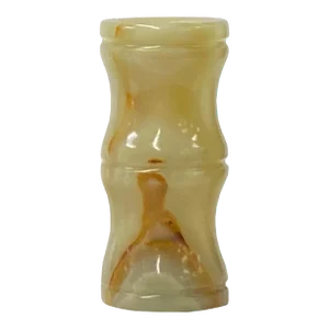 White Brown Onyx Stone Carved Slim Round Shape Display Vase