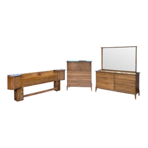 Vintage Heywood-Wakefield "Cadence" Sable Maple Bedroom Suite – 4 Pieces