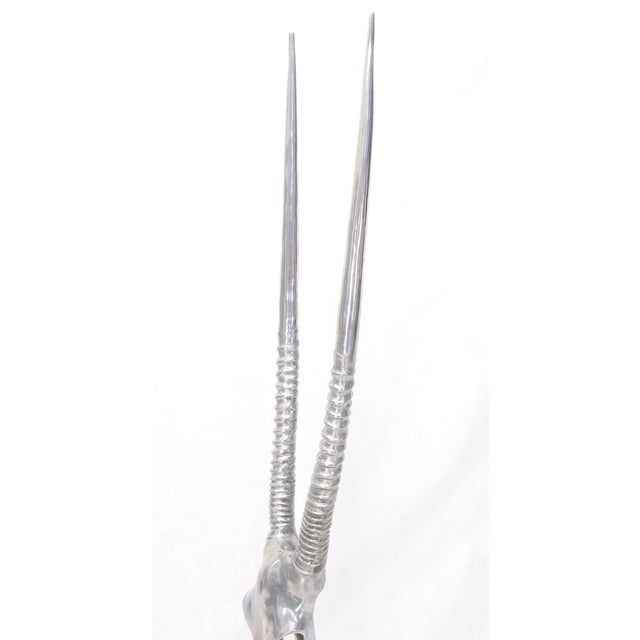 Arthur Court Vintage Arthur Court Tall Sculpture of a Gazelle in Polished Aluminum For Sale - Image 4 of 14