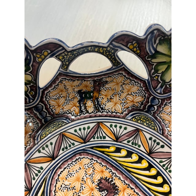 Coimbra Ceramic - Hand Painted Portuguese Fruit Basket 2 For Sale - Image 12 of 15