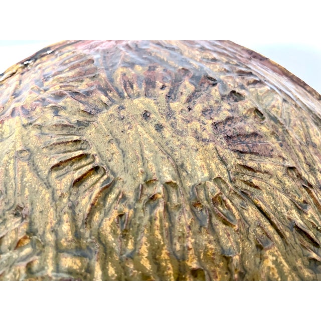 Brown 1970s Studio Art Pottery Disc Sculptural Vase Signed by Aleph Hammer For Sale - Image 8 of 13