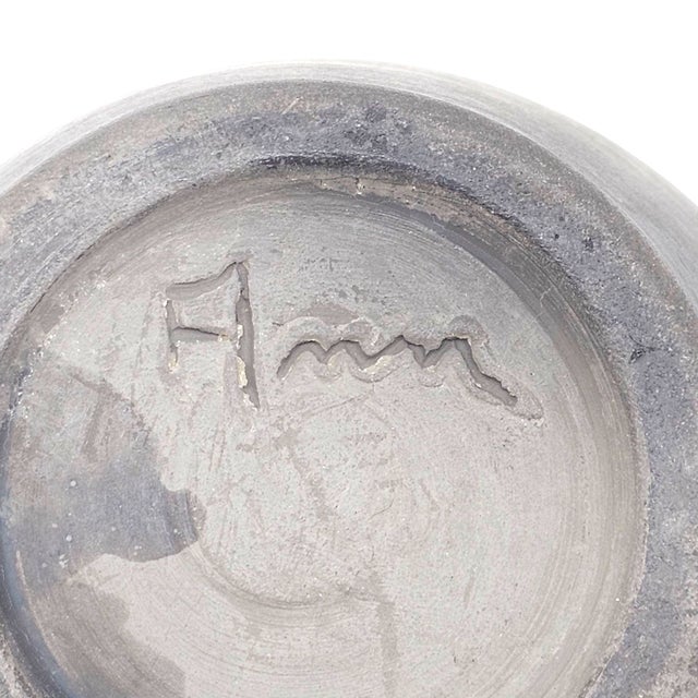 Ann Hurley Signed California Raku Fired Crackle Studio Pottery Vase For Sale - Image 9 of 9