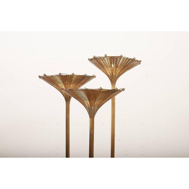 1970s Nucci Valsecchi "Papyrus" Brass Floor Lamp, Italy, 1970 For Sale - Image 5 of 11