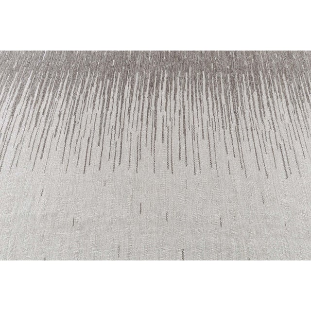 Early 21st Century Abstract Modern Striated Flatweave Rug In Taupe And Beige "Pluvial" For Sale - Image 5 of 8