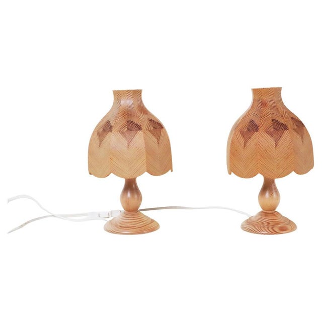 Swedish Table Lamps in Pinewood, 1980s, Set of 2 For Sale - Image 16 of 16