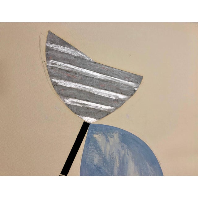 Contemporary Bruce Robbins, Bruce Robbins Large Mixed Media Contemporary Collage Painting Abstract Flower, 1987 For Sale - Image 3 of 4