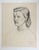 Vintage 1950 charcoal on paper portrait drawing of woman by Geneva Flores Hart (1906-2008) Texas. Signed and dated lower...