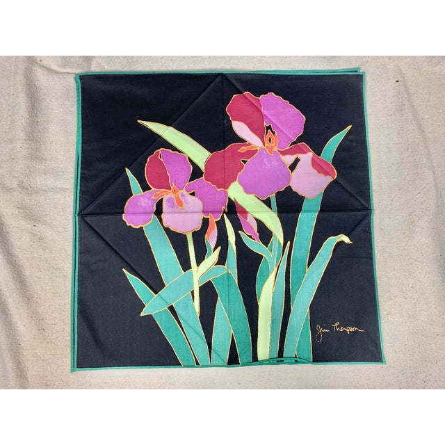 Vintage Jim Thompson Purple Iris Dinner Napkins-Set of 8 For Sale - Image 9 of 13