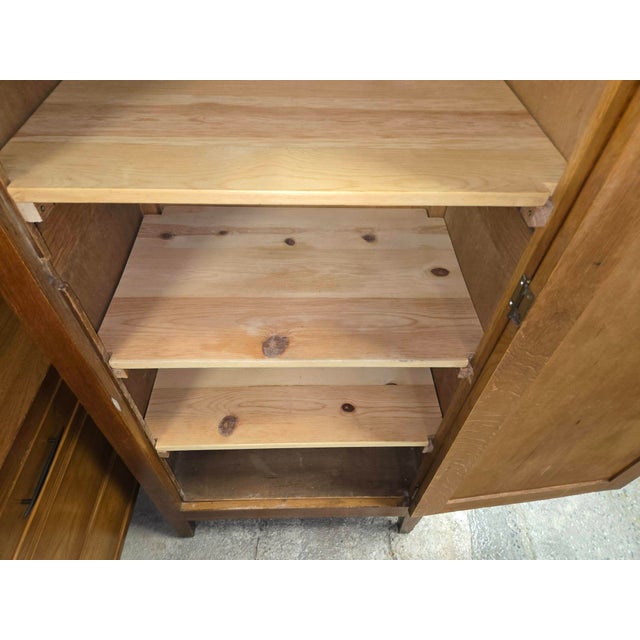 Amber 1910s Simple Oak Wardrobe Cabinet--Marked Down! For Sale - Image 8 of 11
