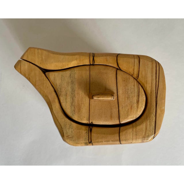1970s Handcrafted Spalted Wood Sculptural Box With Drawer For Sale - Image 12 of 12