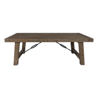Farmhouse Bristol Pine & Iron Coffee Table For Sale