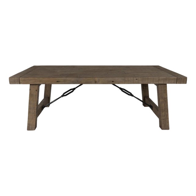 Farmhouse Bristol Pine & Iron Coffee Table For Sale