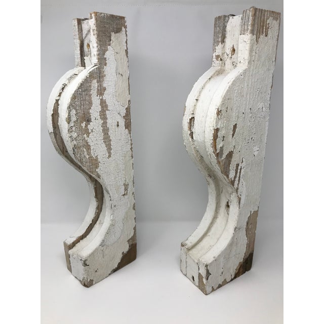 Pair Of Antique White Wood Corbels Chairish