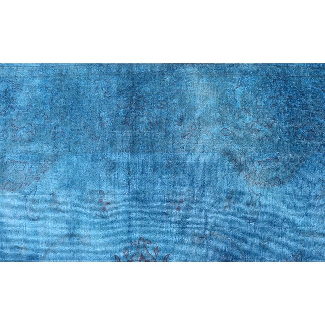 Large Turkish Oushak With Floral Design in Blue 10'3 X 16'7 For Sale - Image 14 of 16