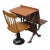 Early 1900s Child School Folding Desk Table and Chair Kenney Bros For Sale