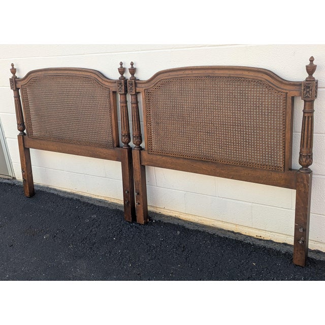 Brown Pair of Vintage Wicker Twin Headboards For Sale - Image 8 of 12
