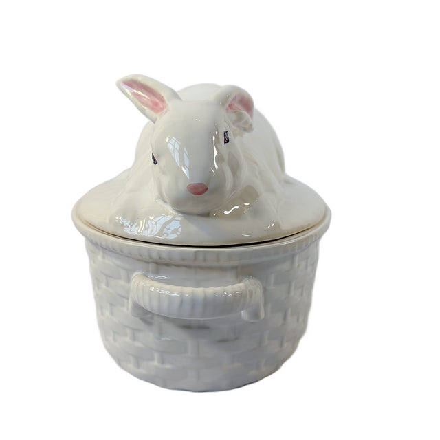 Ceramic Vintage "Bordallo Pinheiro" Majolica Rabbit Covered Tureen For Sale - Image 7 of 11
