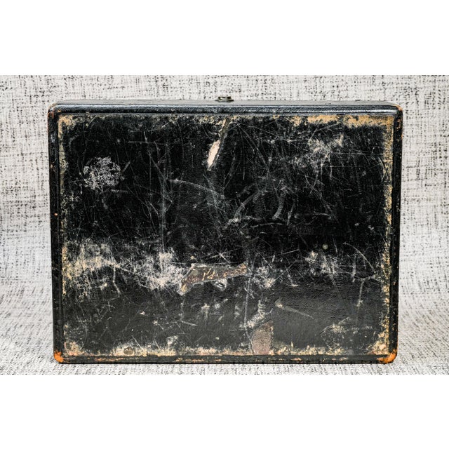 Late 19th Century Nice Asprey Antique Victorian Black Leather Desk Writing Stationary Box For Sale - Image 15 of 15
