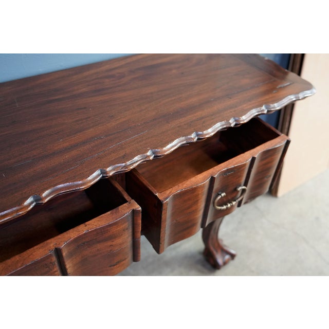 Alfonso Marina Spanish Colonial Mahogany Console With Carved Claw Feet 20th Century For Sale - Image 9 of 12