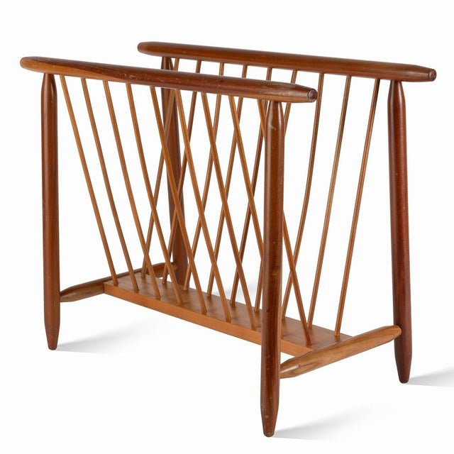 Wood Wooden Newspaper Rack from Úluv, 1960s For Sale - Image 7 of 7