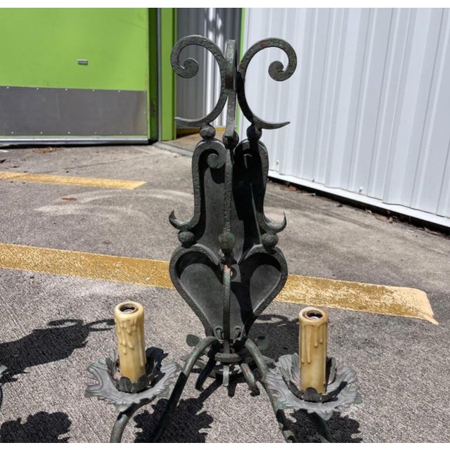 Copper Arte De Mexico N. Hollywood Hand Wrought Iron Handmade Wall Light Sconces, Pair For Sale - Image 8 of 10