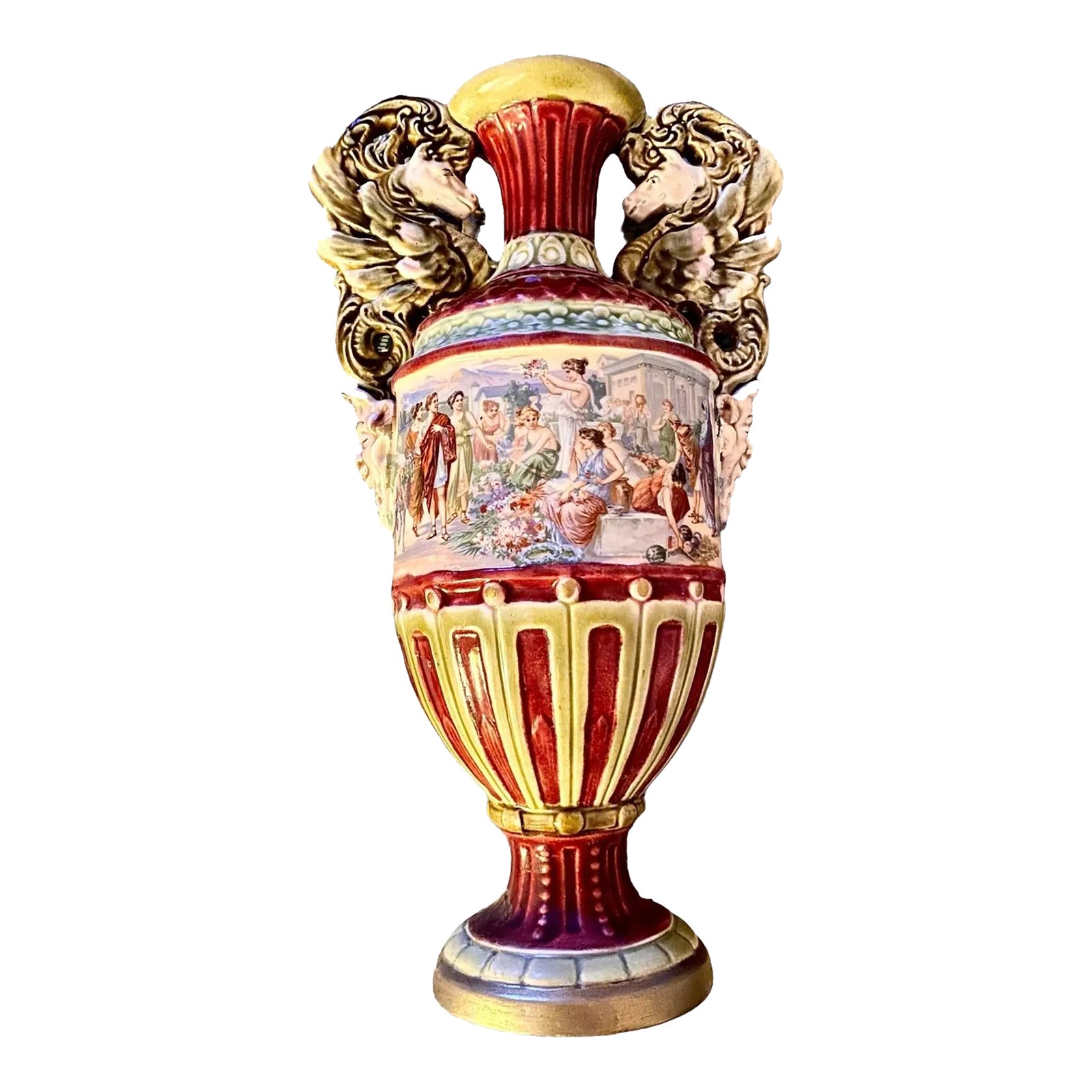 Antique 1920's Grand Tour Italian Venice Majolica | Chairish