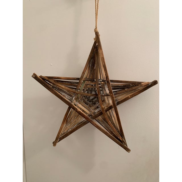 Wood Vintage Large Hanging Driftwood Star for Christmas Decor Farmhouse Style For Sale - Image 7 of 8