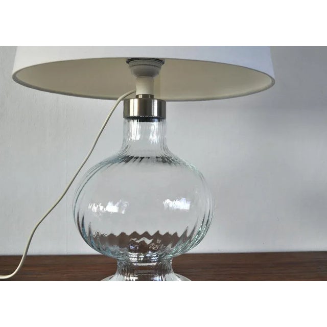 Clear Glass Table Lamp by Michael Bang for Holmegaard Glasværk, 1978 For Sale - Image 3 of 10