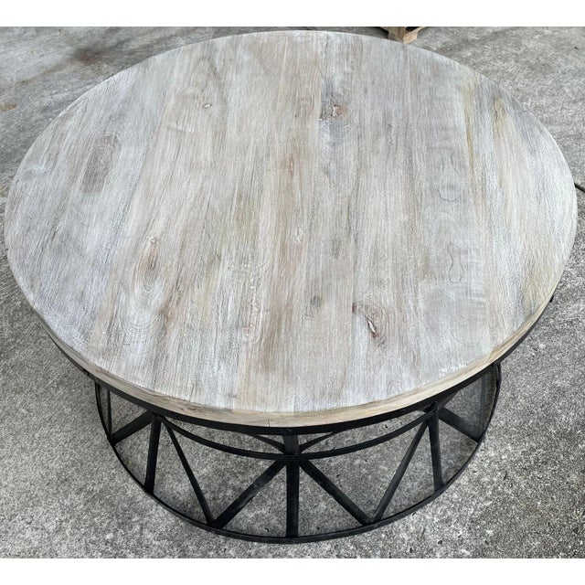 Wood Contemporary Round Coffee Table For Sale - Image 7 of 7